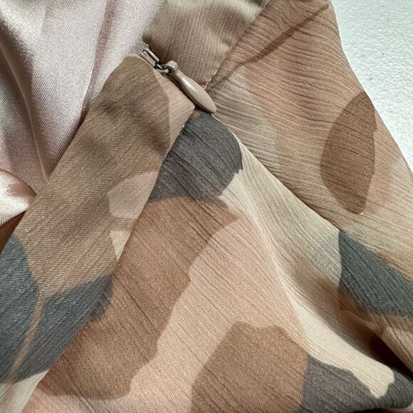 EUC Nicole Miller Women’s Tan Above Knee Ruffle Bottom Lined Skirt - Size 16 - Picture 5 of 6